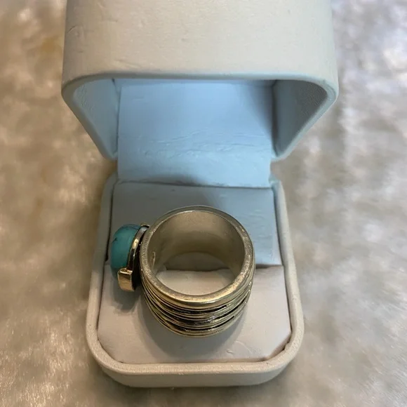 🍀Premier Designs Turquoise Silver Ring - Picture 3 of 5